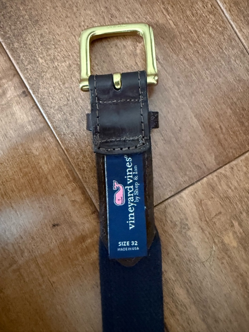 Vineyard Vines Nautical Signal Flag Belt Size 32 Canvas Leather Made in USA - Picture 4 of 4